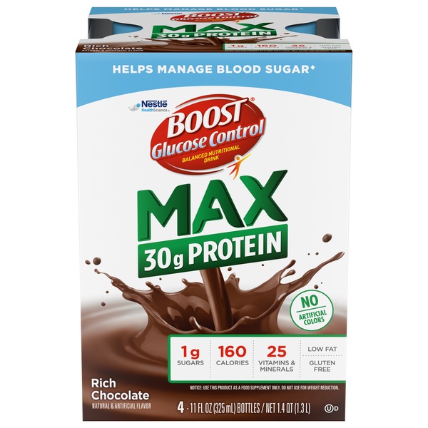 BOOST Glucose Control Max 30g Protein Ready to Drink Nutritional Drink, 11 FL OZ, 4 Pack