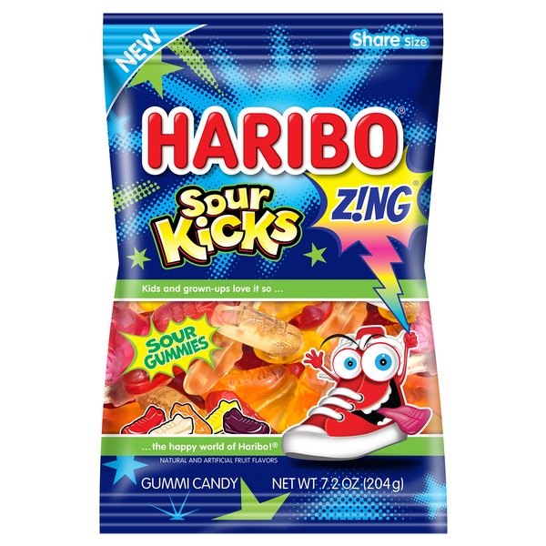 Haribo Z!ng Sour Kicks Gummi Candy, 7.2 oz