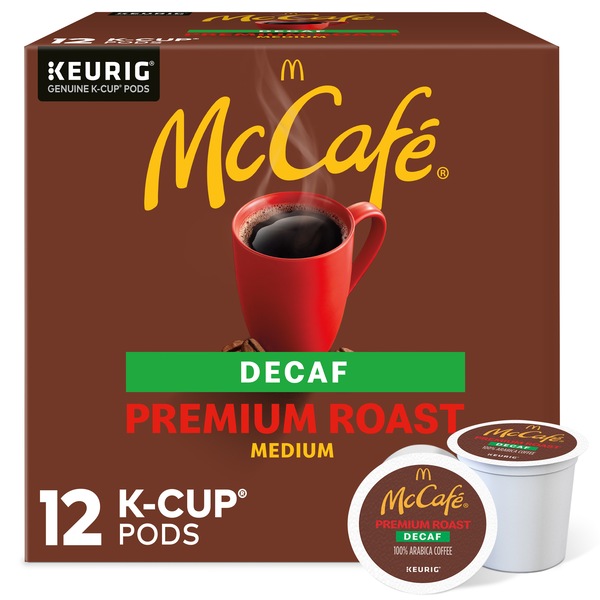 McCafe Premium Roast 100% Arabica Medium Roast Decaffeinated Coffee K-Cup Pods, 12 ct