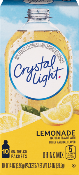 Crystal Light Drink Mix, Lemonade 1.4 oz 10 ct