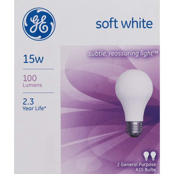 GE Soft White - Bombillas para uso general, 15 vatios