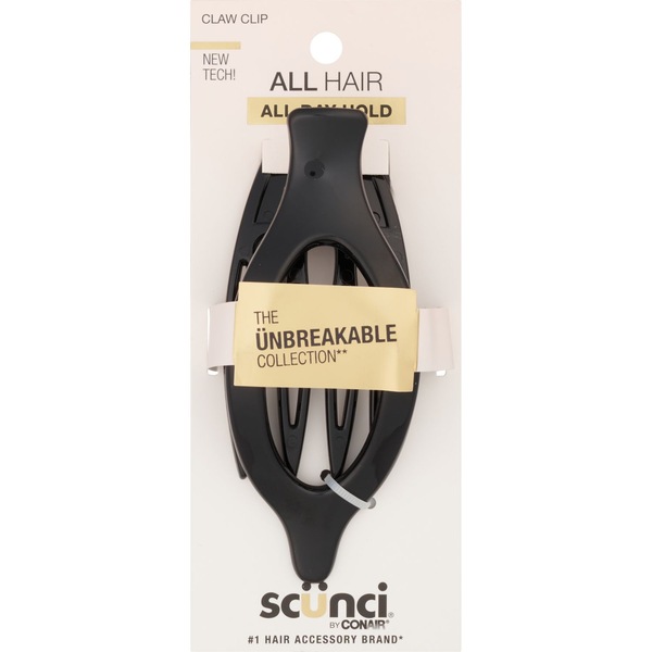 Scunci Unbreakable All Day Hold Claw Clip, Black 1 CT