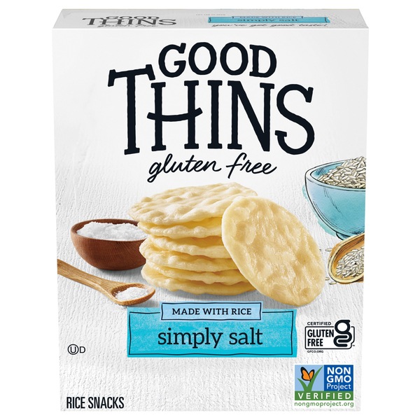 Good Thins Simply Salt Rice Snacks Gluten Free Crackers, 3.5 OZ