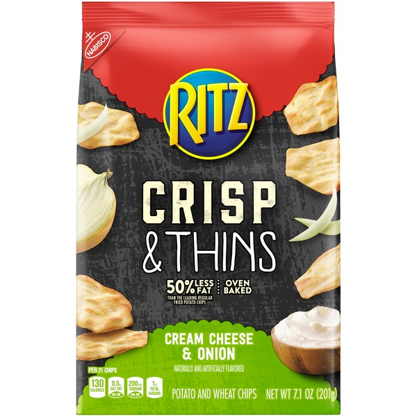 Ritz Crisp & Thins Cream Cheese & Onion, 7.1 oz