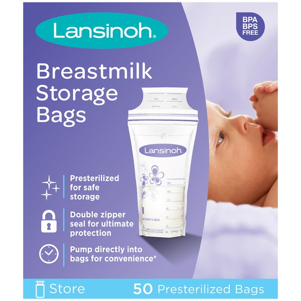 Lansinoh - Bolsas de provisiones para leche materna, 50 u.