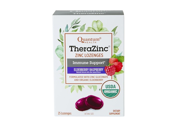 Quantum Health ThereaZinc Zinc Lozenges, Elderberry Raspberry, 25 CT