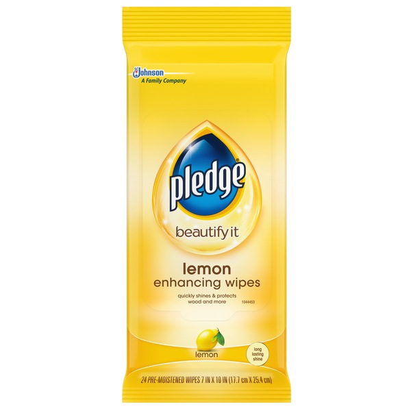 Pledge Lemon Enhancing Wipes, 24 ct
