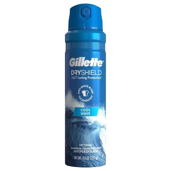 Gillette Antiperspirant Spray, Cool Wave, 4.3 OZ