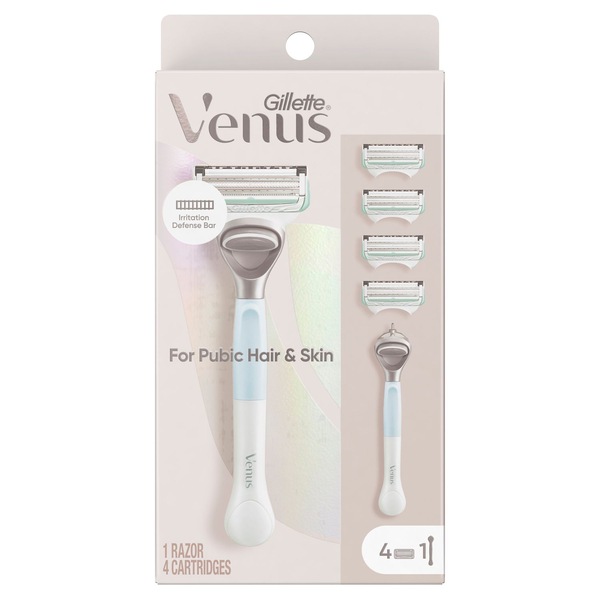 Gillette Venus Razor for Pubic Hair & Skin + 4 Razor Blade Refills