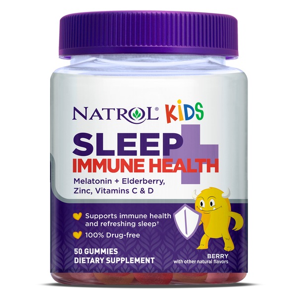 Natrol Kids Sleep + Immune Health Gummies, Berry, 50 CT