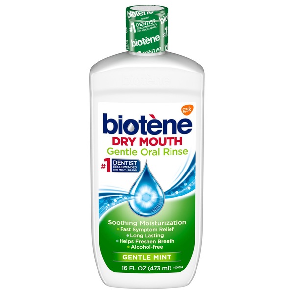 Biotene Gentle Oral Rinse Mouthwash for Dry Mouth, Alcohol-Free, Mild Mint
