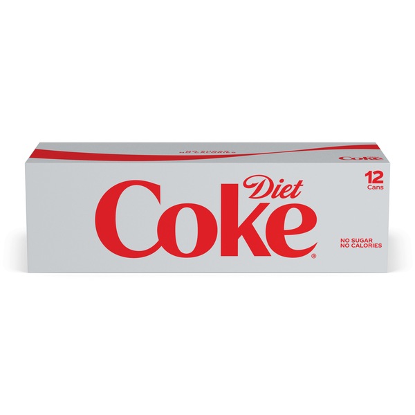 Diet Coke Soda Soft Drink, Cans, 12 ct, 12 oz