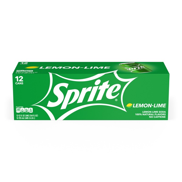Sprite Lemon Lime Soda Soft Drinks, 12 ct, Cans, 12 oz