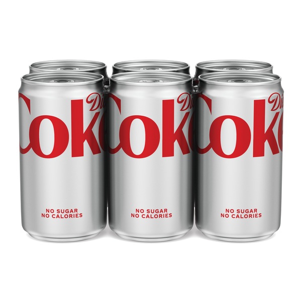 Diet Coke Soda Soft Drink, 7.5 OZ Cans, 6 PK