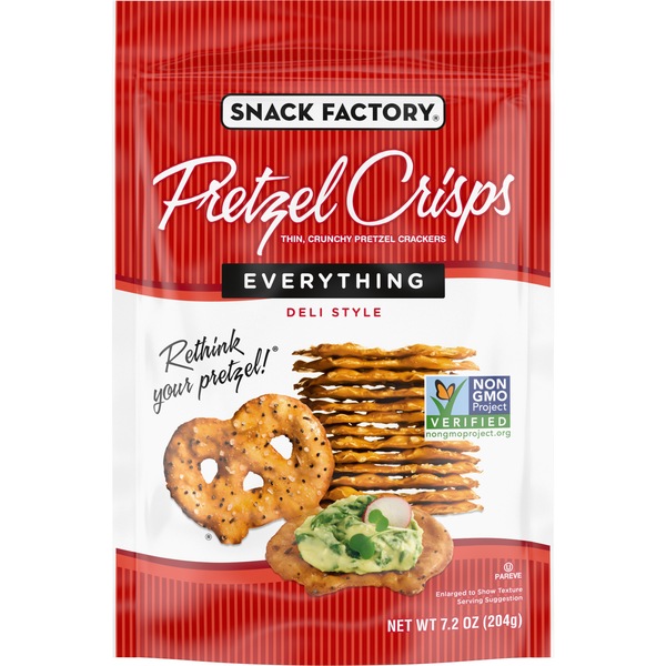 Snack Factory Pretzel Crisps, Everything, 7.2 oz