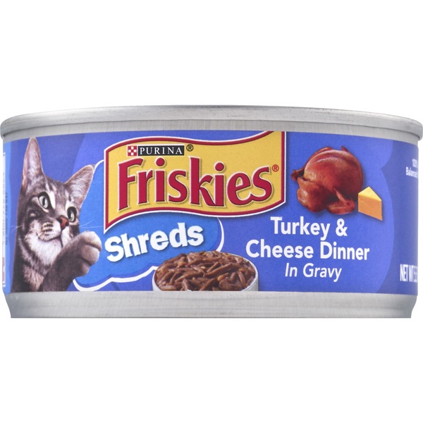 Friskies Savory Shreds, Turkey & Cheese Dinner In Gravy