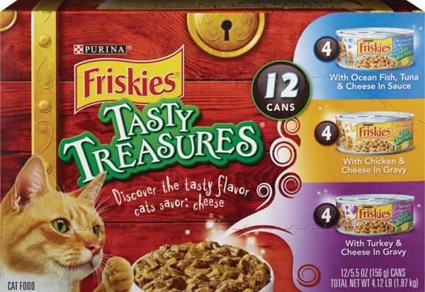 Friskies Tasty Treasures Cat Food Can, 12 ct