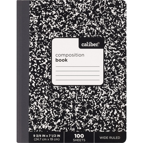 Caliber - Cuaderno de 100 hojas rayadas anchas encuadernadas