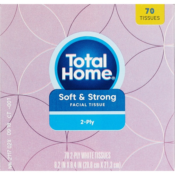 Total Home Facial Tissue, Cube, 70 ct