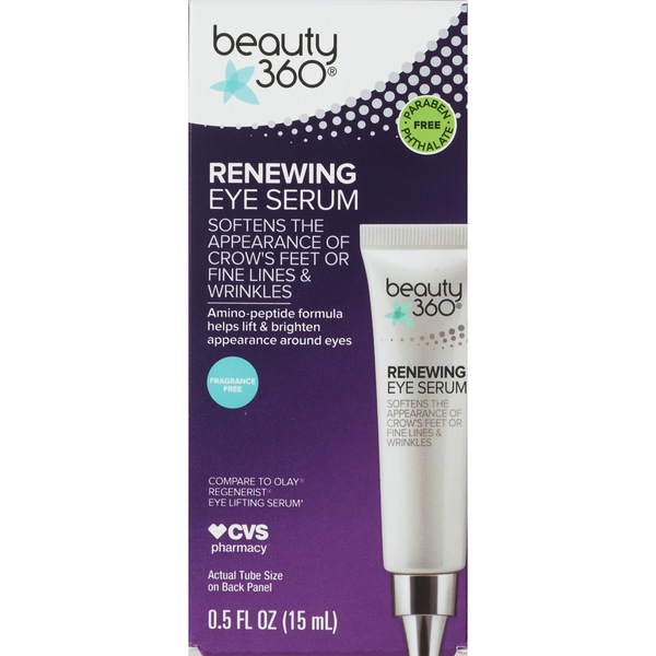 Beauty 360 - Suero renovador para estiramiento de la zona de los ojos, 0.5 oz