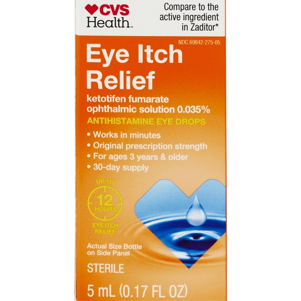 CVS Health Eye Itch Relief- Ketotifen Fumarate Ophthalmic Solution, 0.035%, 0.17 fl oz
