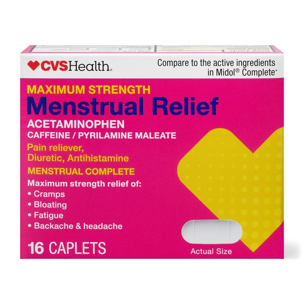 CVS Health - Cápsulas para el alivio de dolores menstruales, máxima potencia