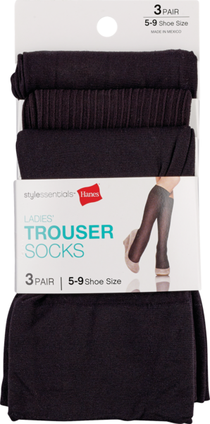 Style Essentials by Hanes Ladies' Trouser Socks, 3 Pairs