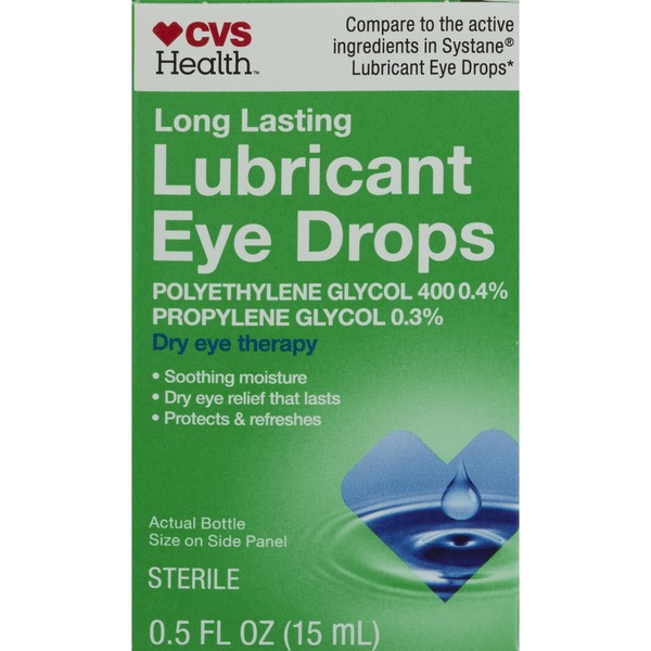 CVS Health - Gotas lubricantes para ojos de larga duración, para tratamiento de ojos secos