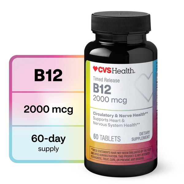CVS Health Vitamin B12 Tablets, 60 CT