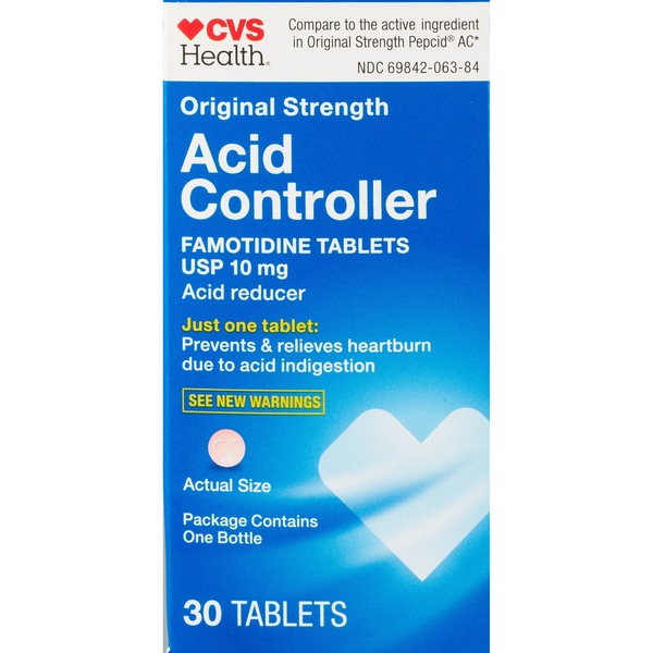 CVS Health Acid Controller Famotidine Tablets 10mg (Generic Pepcid AC)