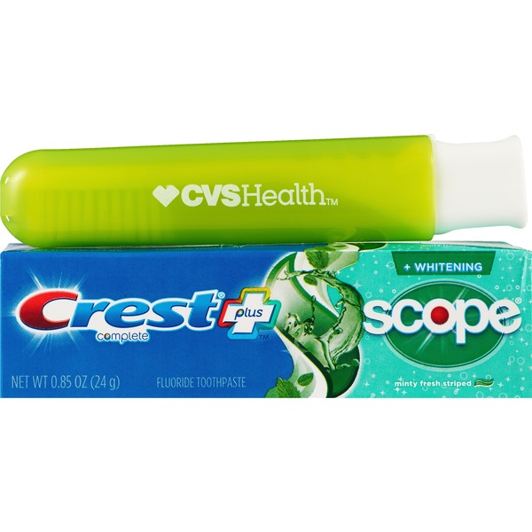 CVS Health Travel Toothbrush with Crest Complete Whitening Toothpaste