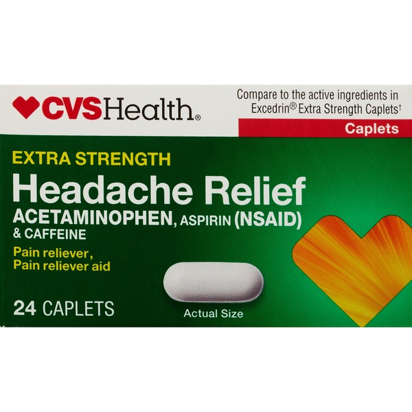 CVS Health Extra Strength Headache Relief Acetaminophen, Aspirin (NSAID) & Caffeine Caplets