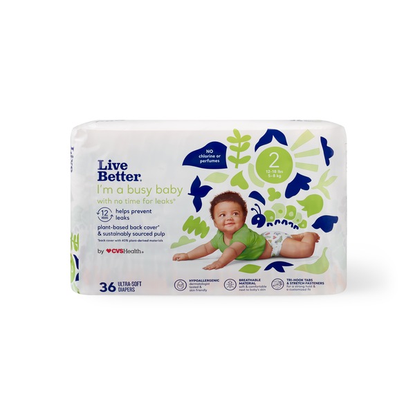 CVS Health Ultra Soft Diapers, Size 2, 36 CT