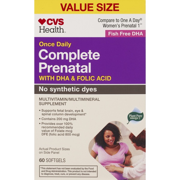 CVS Health Prenatal with DHA & Folic Acid Softgels, 60 CT
