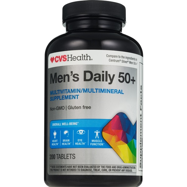 CVS Health Men's 50+ Multivitamin Tablets, 200 CT