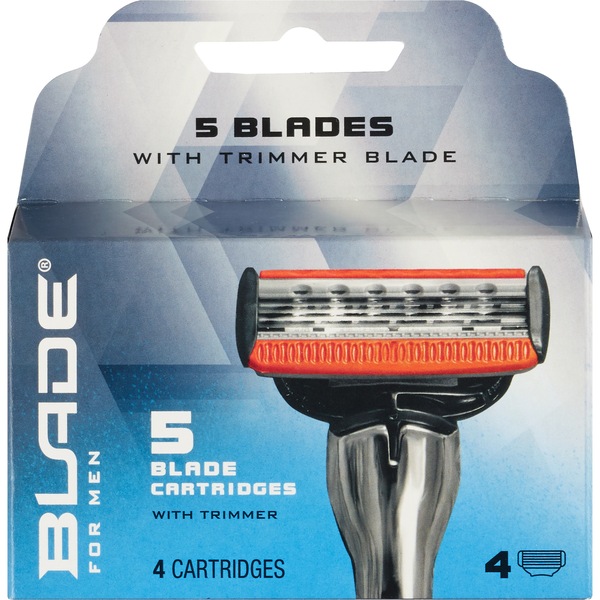 Blade Men's 5-Blade Razor Blade Refills with Trimmer Blade