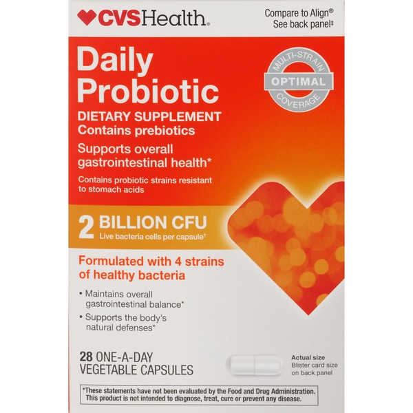 CVS Health Daily Probiotic 2 Billion CFU Capsules