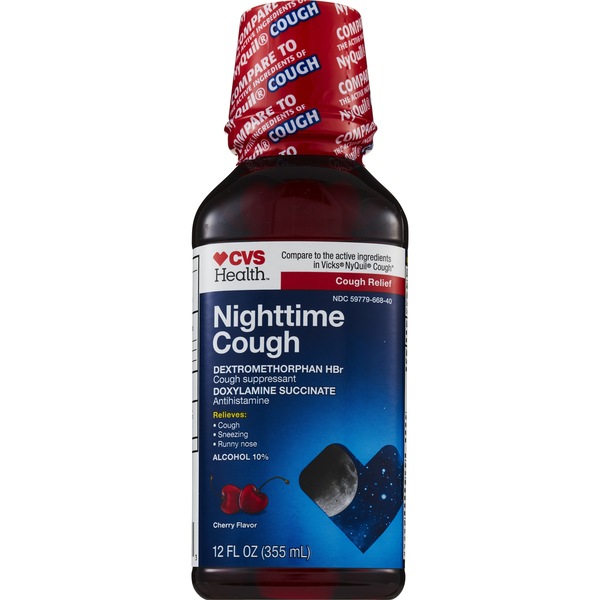 CVS Health Nighttime Cough Relief, Cherry, 12 OZ
