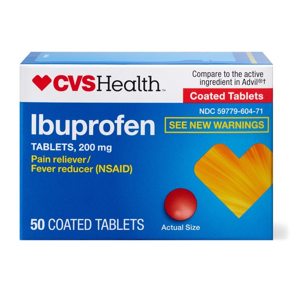CVS Health Ibuprofen Pain Reliever & Fever Reducer (NSAID) 200 MG Coated Tablets