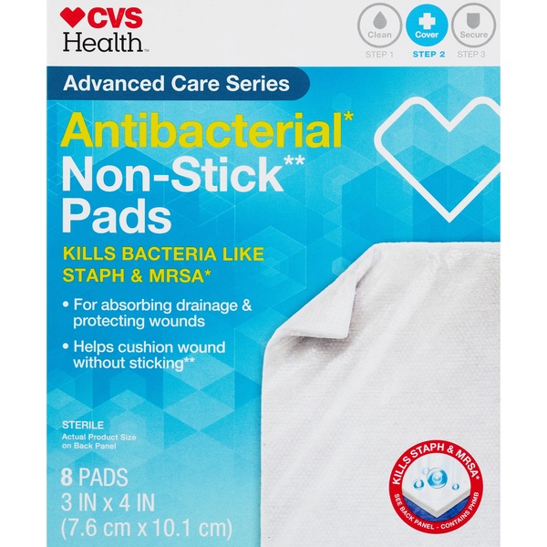 CVS Health Sterile Acti-Bacterial Non-Stick Pads