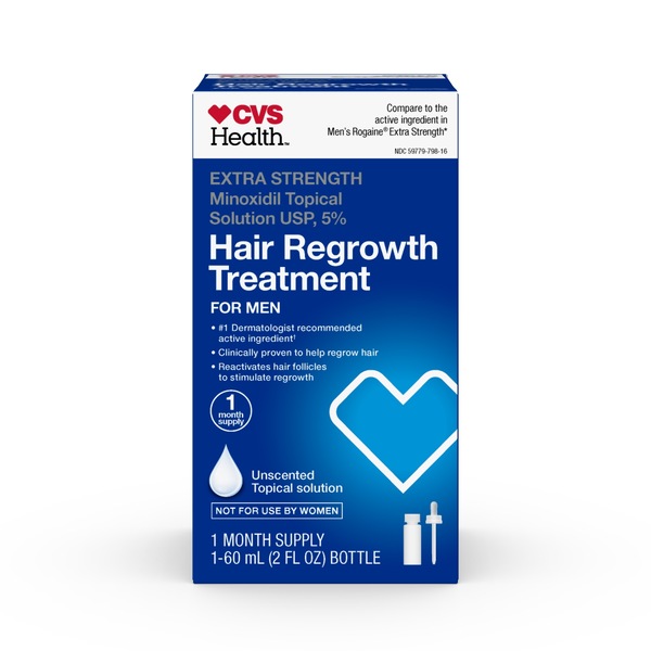CVS Health Men's Extra Strength 5% Minoxidil Solution for Hair Regrowth