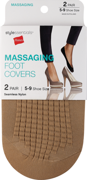 Style Essentials by Hanes Massaging Foot Covers 2 Pairs