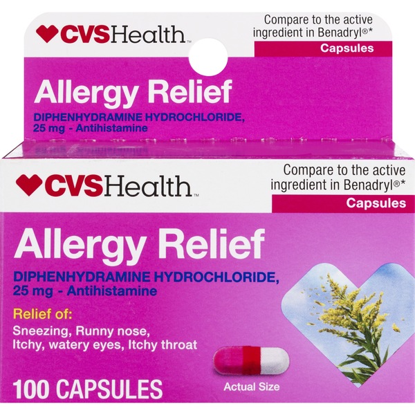 CVS Health - Cápsulas para la alergia, con difenhidramina