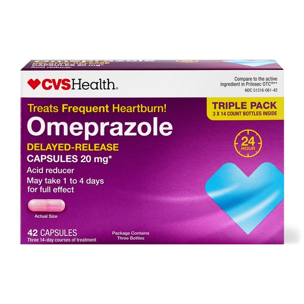 CVS Health Omeprazole Acid Reducer Delayed-Release Capsules