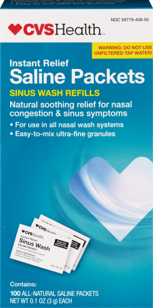 CVS Health Instant Relief Saline Sinus Wash Packet Refills, 100 CT