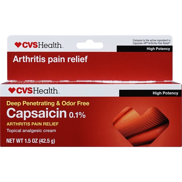 CVS Health Arthritis Pain Relief Capsaicin 0.1% Cream, 1.5 OZ