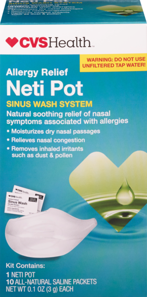 CVS Health - Sistema de lavado de los senos nasales con rinocornio para alivio de la alergia