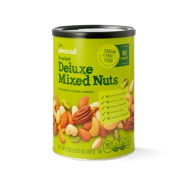 Gold Emblem Abound Unsalted Deluxe Mixed Nuts, 17 oz