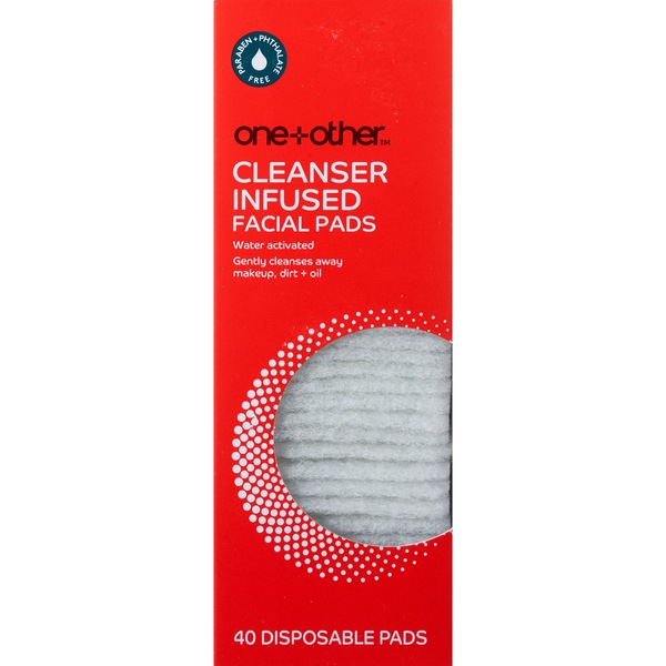 one+other Cleanser Infused Facial Pads, 40/Pack