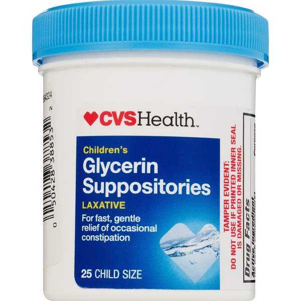 CVS Health Glycerin Suppositories Children's Laxative, 25 CT